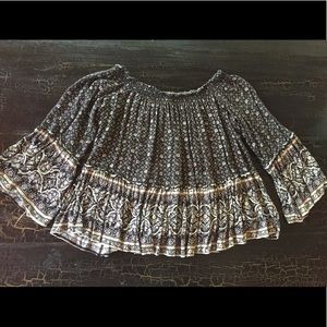 Off the shoulder patterned blouse